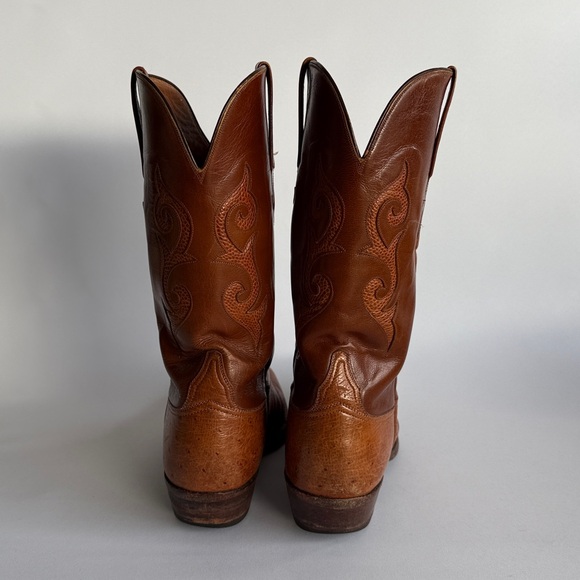 Vintage Lucchese Brown Leather Cowboy Boots - Picture 2 of 13